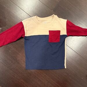jumping beans Navy, Tan & Red Colorblock Long-Sleeve Tee